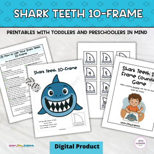 Shark Teeth 10 Frame Counting Activity for Toddlers & Preschoolers