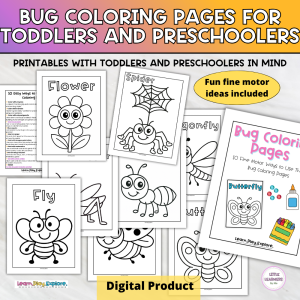 Bug Coloring Pack for Toddlers & Preschoolers – 10 Printable Insect Coloring Pages + Bonus Ideas